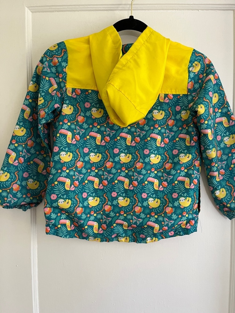Lily & Dan Girls 6 6X Sloth Rainforest Hooded Zip Front Spring Jacket Coat - Picture 3 of 8